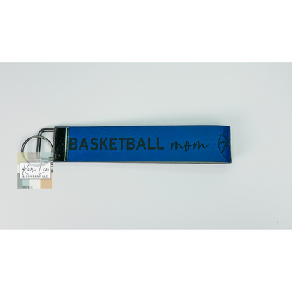 Leather Wristlet - Basketball Mom (Blue/Black)|8383