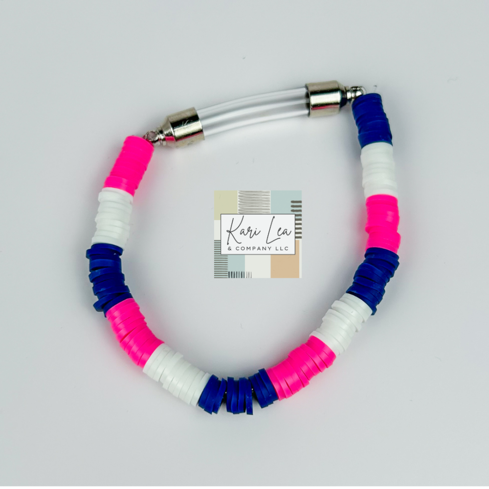 Bracelets w/Tube - Local Pride (Navy/Pink/White)|8500