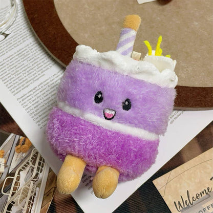 Creative birthday cake plush toy keychain charm gift
