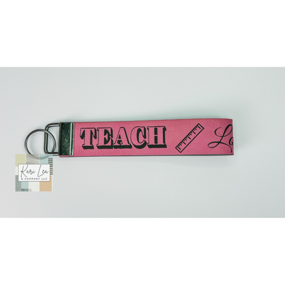 Leather Wristlet - Teacher (Pink)|8304