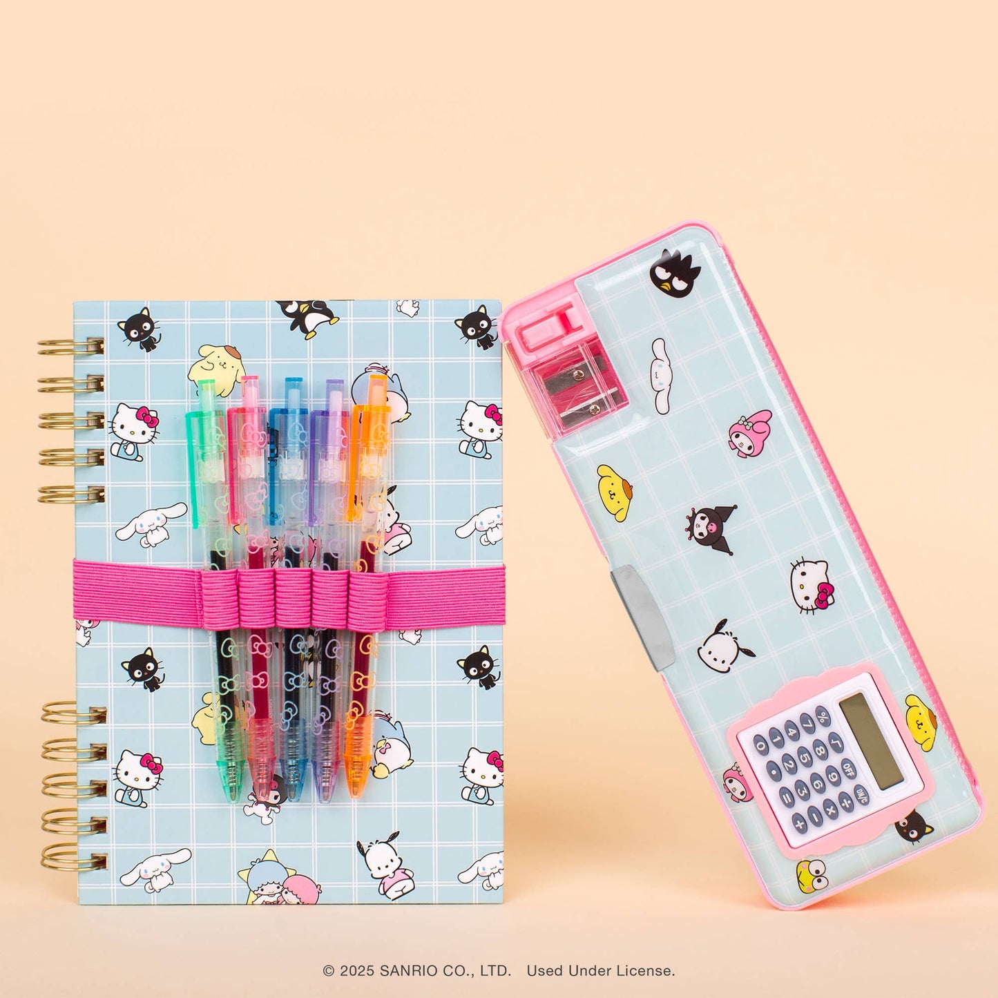 Hello Kitty and Friends Blue Grid Pencil Case