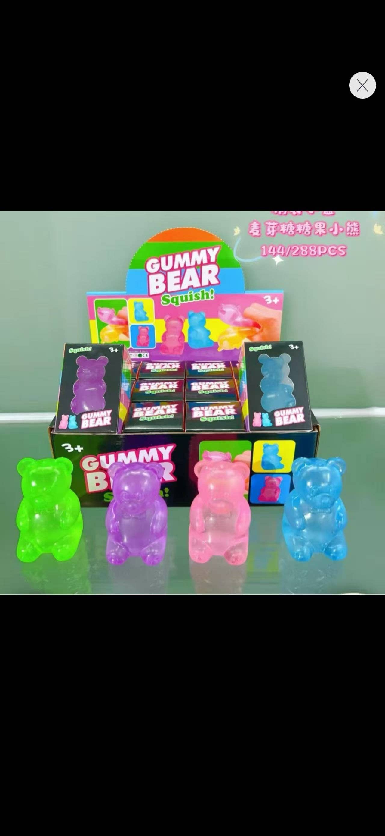 HOT TRENDY Squishy Gummy Bear, palm size 12ct
