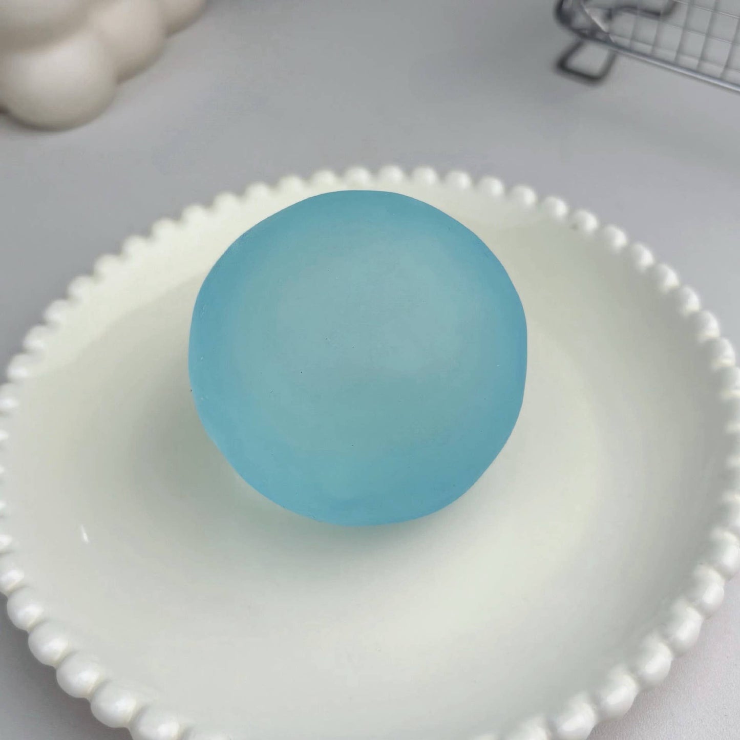 Moldable Frosted Coconut Oil–Style Squishy Stress Ball