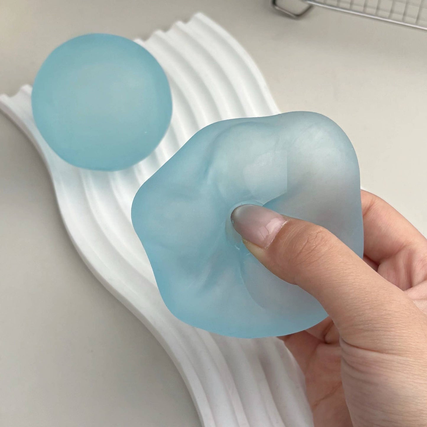 Moldable Frosted Coconut Oil–Style Squishy Stress Ball