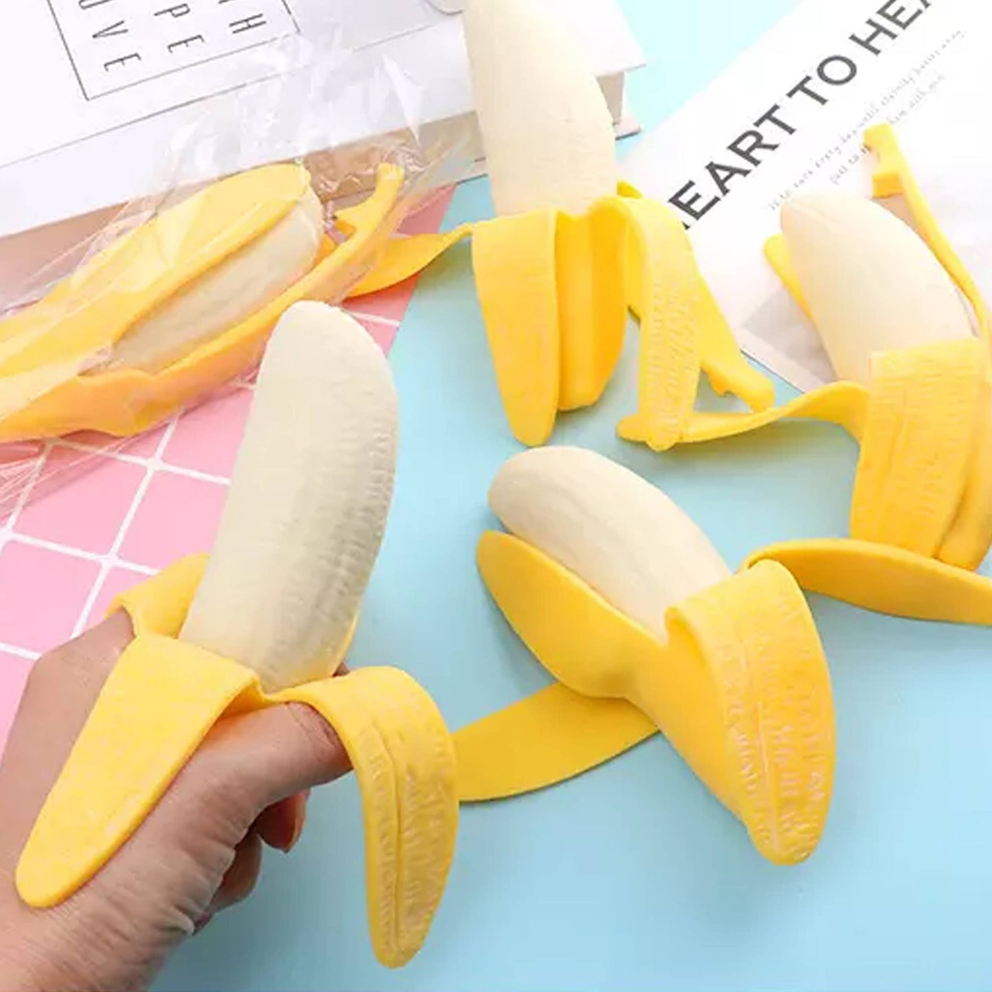 Banana Squishy Fidget Toy – Stretchy Stress Relief