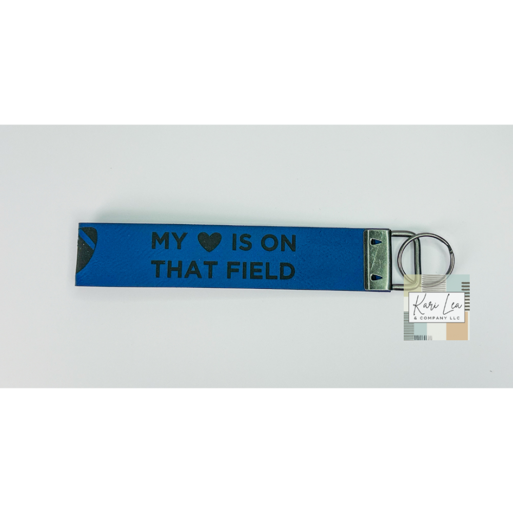 Leather Wristlet - Football Mom (Blue/Black)|8365