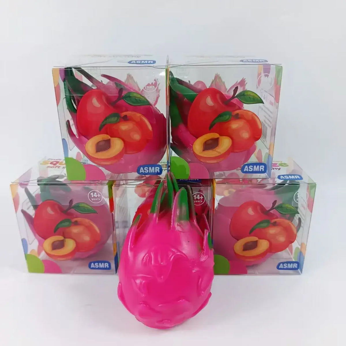 Crunchy Block-Filled Dragon Fruit Squishy Toy