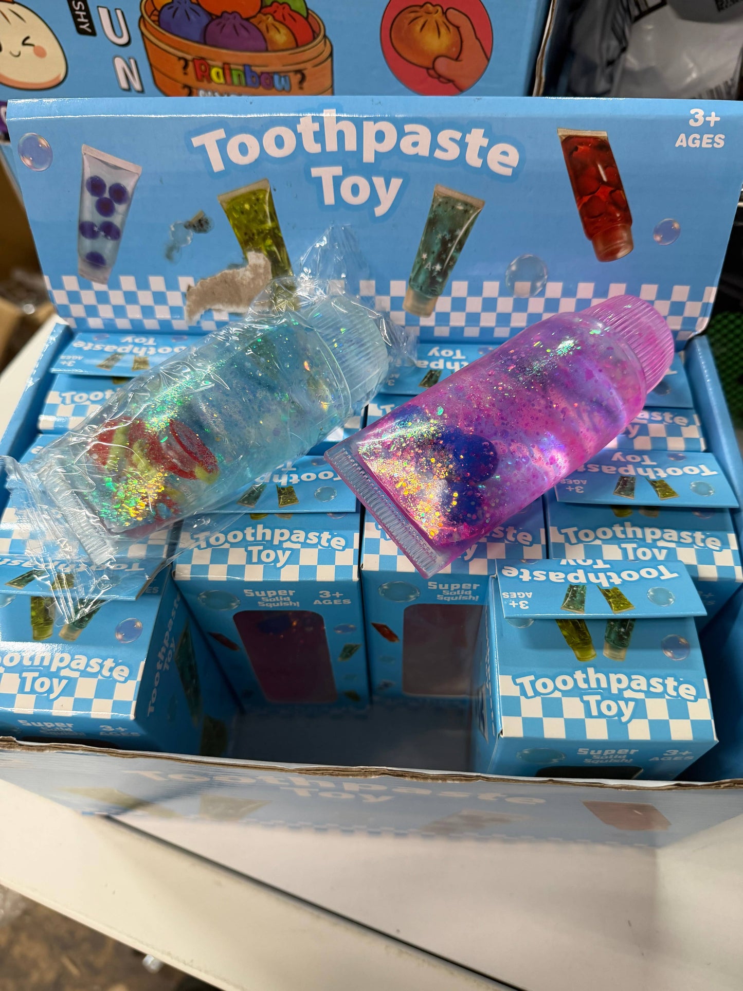 Glitter Toothpaste Squishy Toy – Stretchy Sensory Fidget