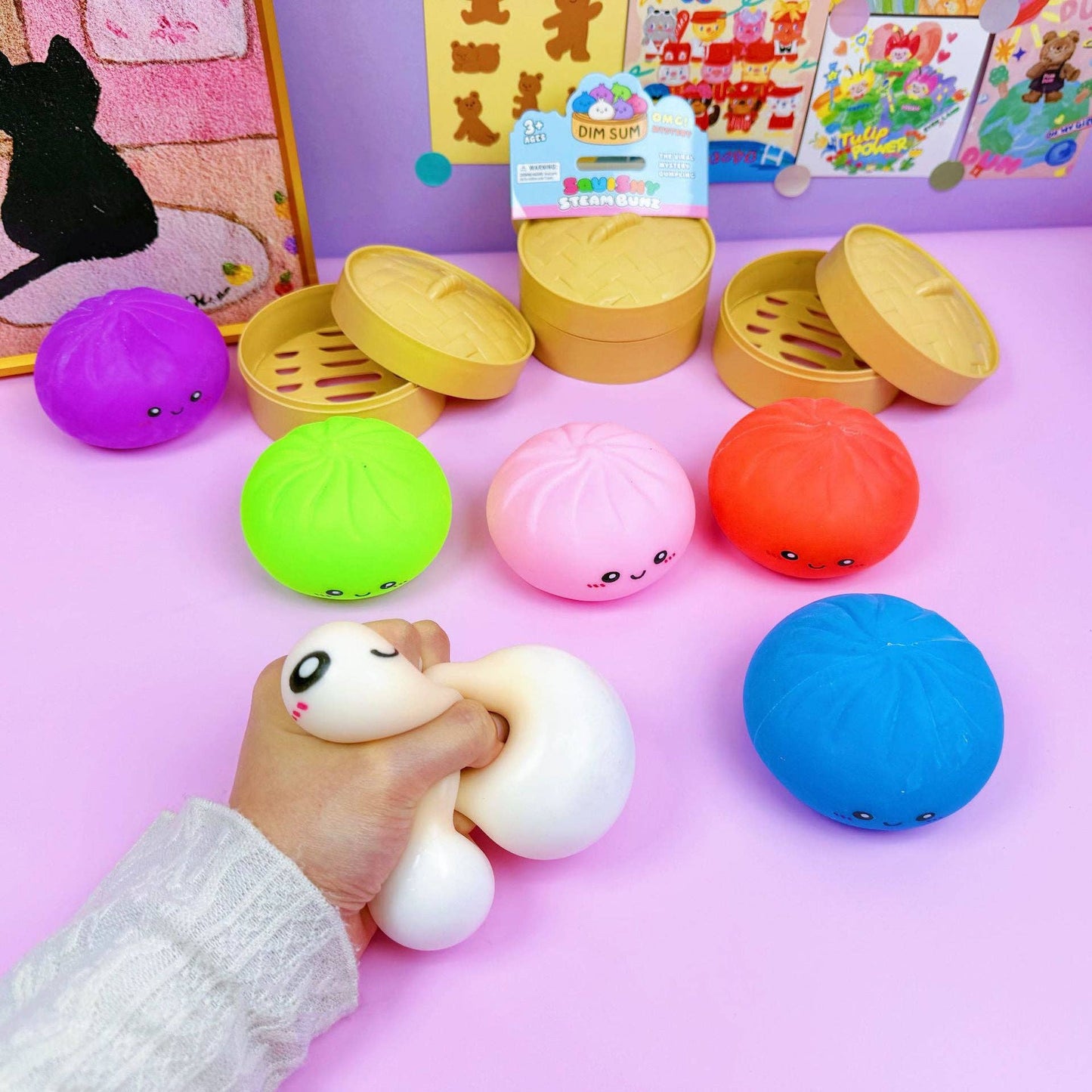 Solid Color Dumpling Shape Squishy Slow Rising Stress Toy