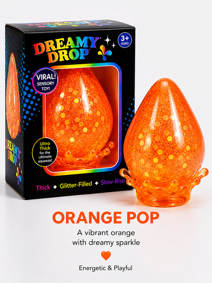 Dreamy Drop Squishy Viral Sensory Toy - Orange JUL 9