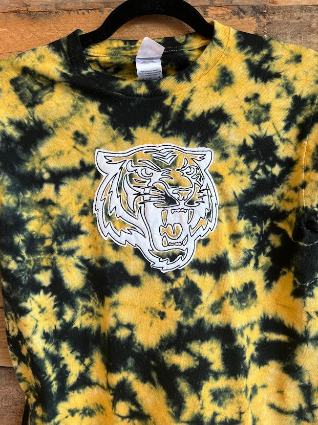Embroidered Tiger Head Tie Dye Tee|9248