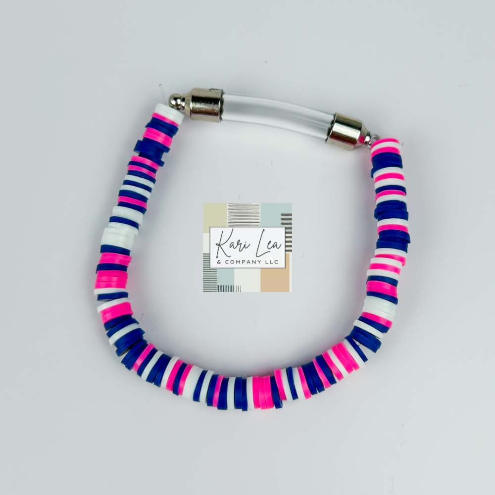 Bracelets w/Tube - Local Pride (Navy/Pink/White)|8499