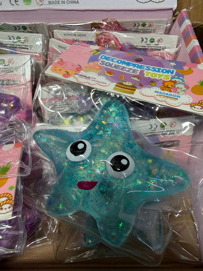 Piece Glitter Starfish Squishy Stress Toy Display Box – Slow
