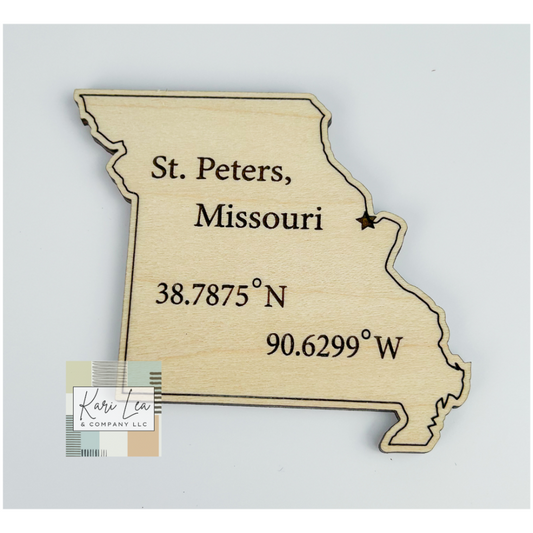 St. Peters City/State Coordinates Magnet (Bare Wood)|8181