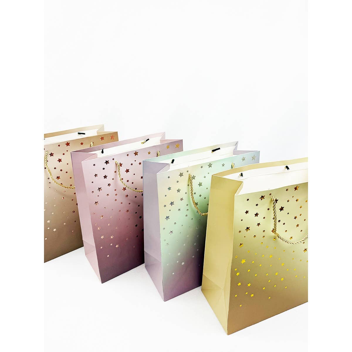 Ombre Star Design Embossed Gift Bag