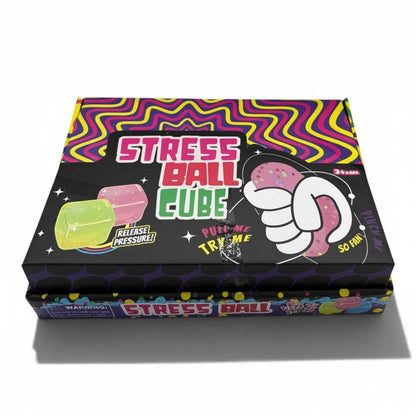 Jumbo Stress Ball Cube – Glitter Gel Sensory Fidget Toy