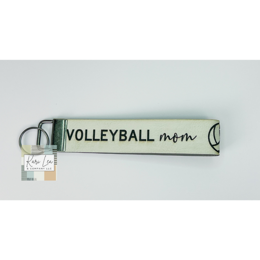 Leather Wristlet - Volleyball Mom (White)|8344