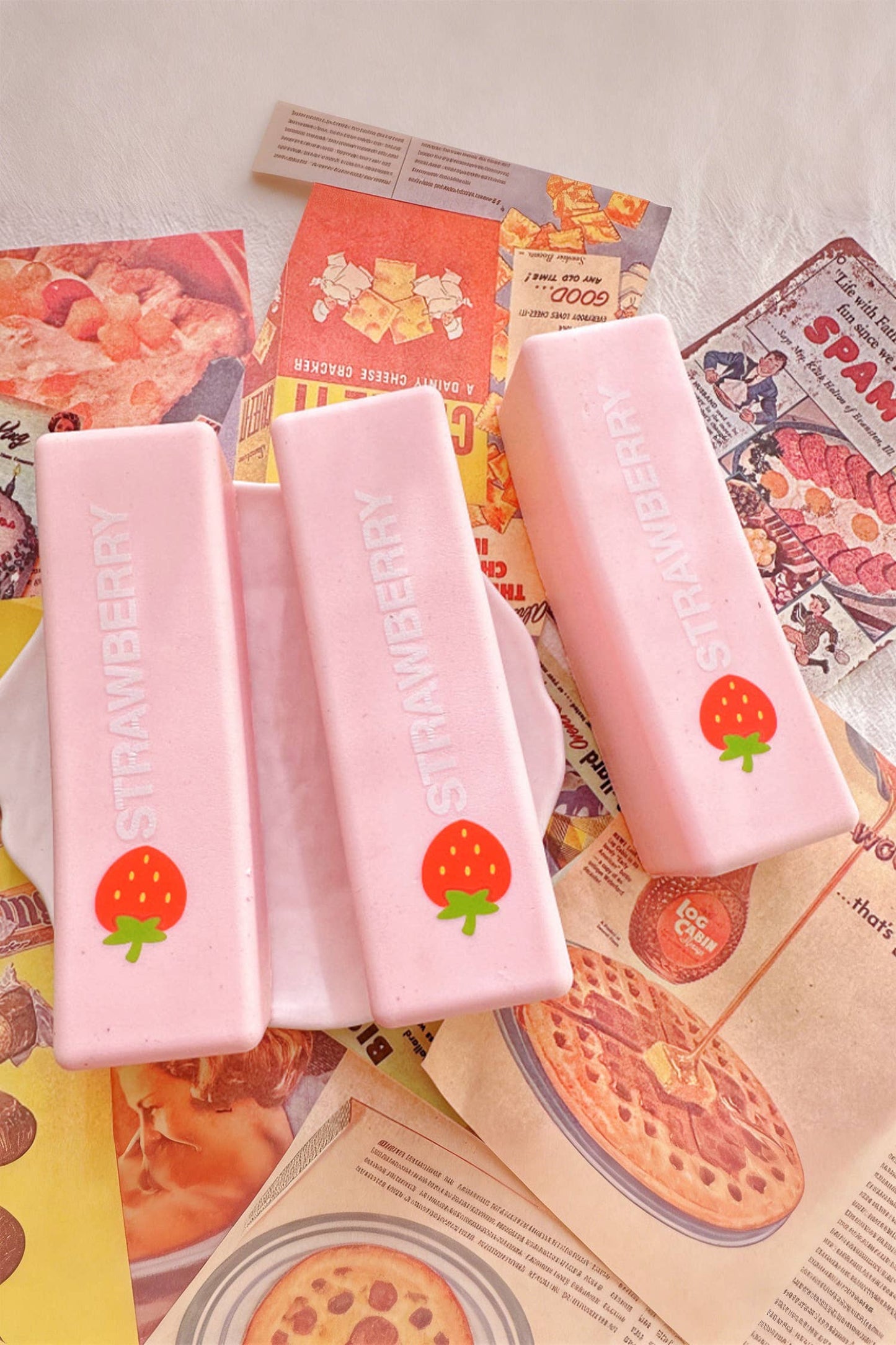 LDC 1PC PU Strawberry Sticker Relieve Pressure Squishy Toy