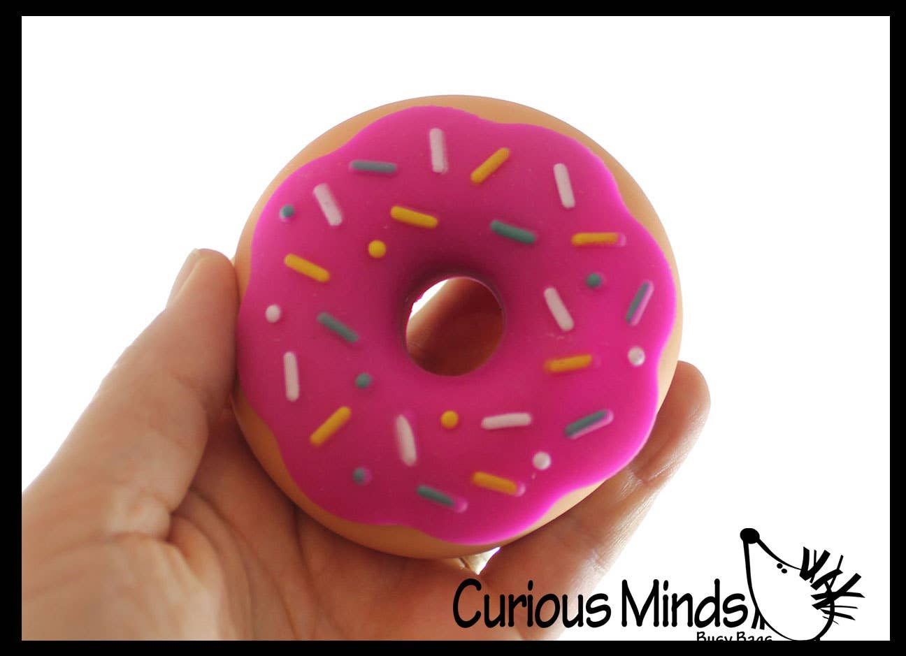 1 Cute Donut Doughnut Soft Doh Filled Stretch Ball with Remo