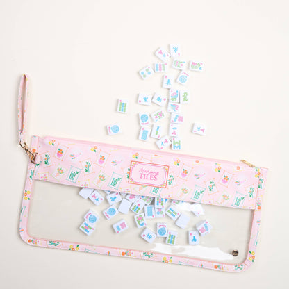 Mahjong Tile Keeper Pouch–It's Mahj Time Pink