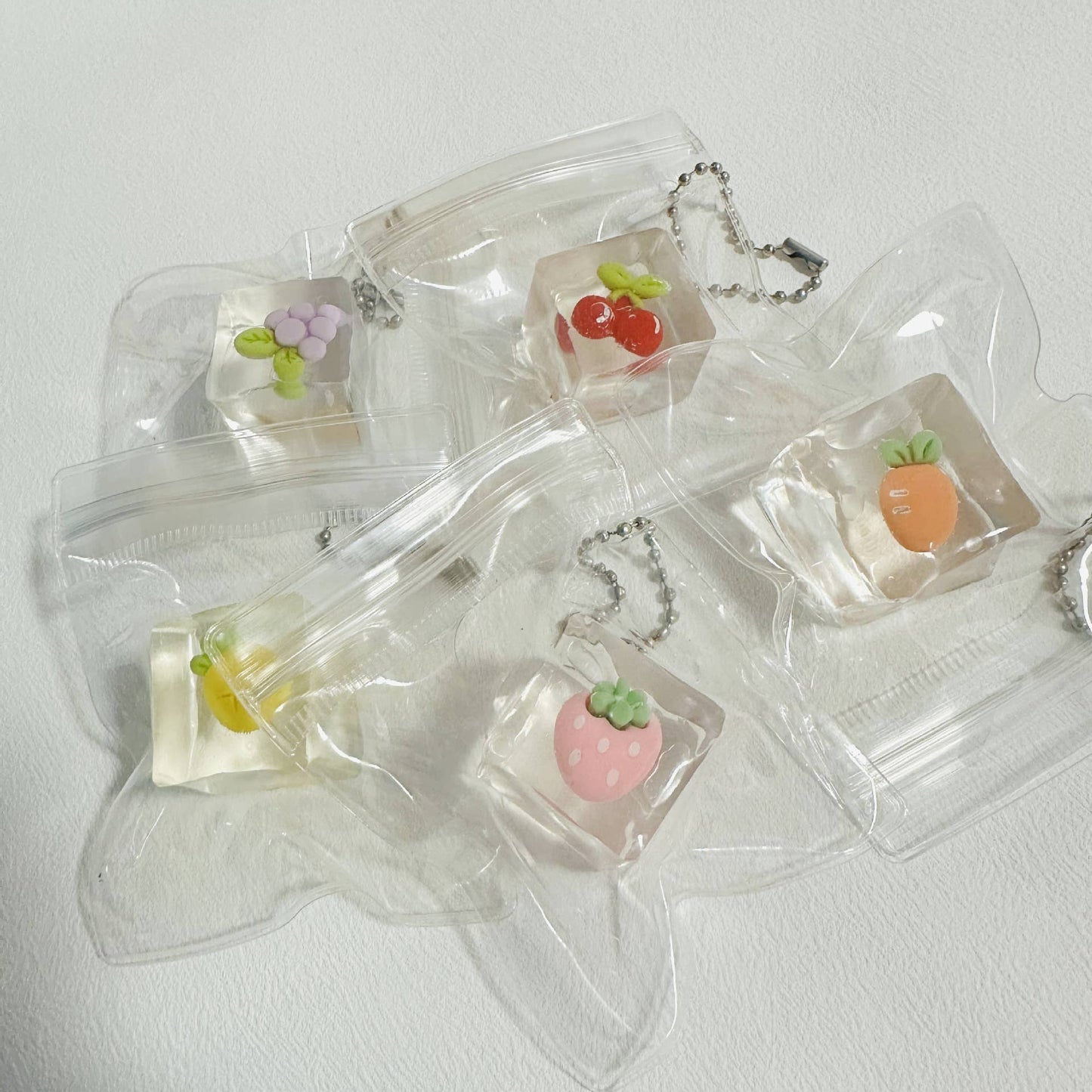 Mini Clear Cherry Ice cubes Stress Relief Taba Squishy Toy