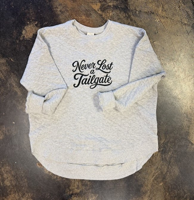 Never Lost A Tailgate Quilted Sweatshirt|9563