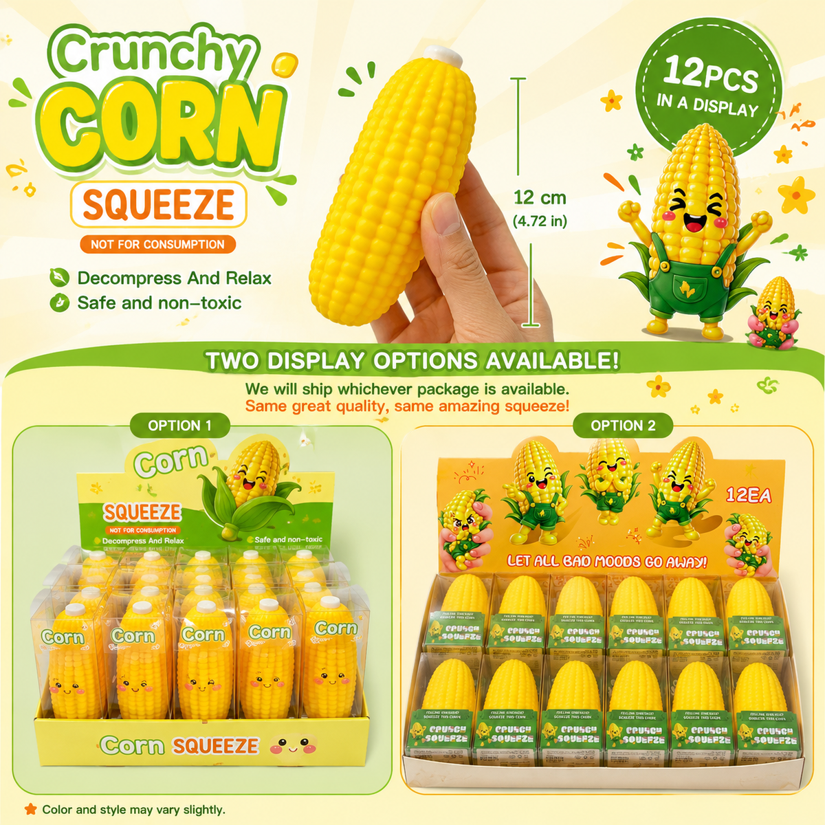 Crunchy Corn Squeeze ASMR Crunch Squishy Stress Toy