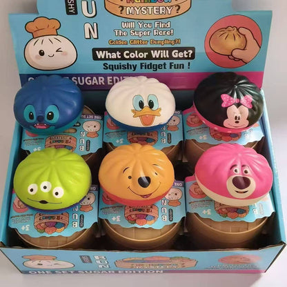 Cartoon characters Mystery Squishy Dumpling blind box-12unit