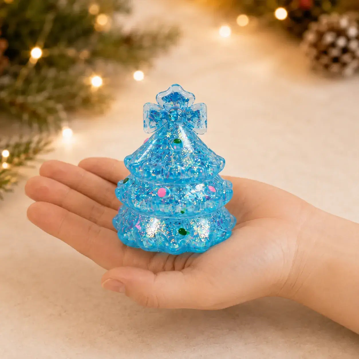 Clear Glitter Christmas Tree Squishy Stress Toy
