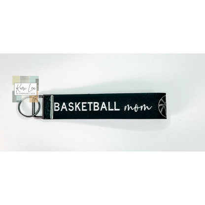 Leather Wristlet - Basketball Mom (Black/Silver)|8386