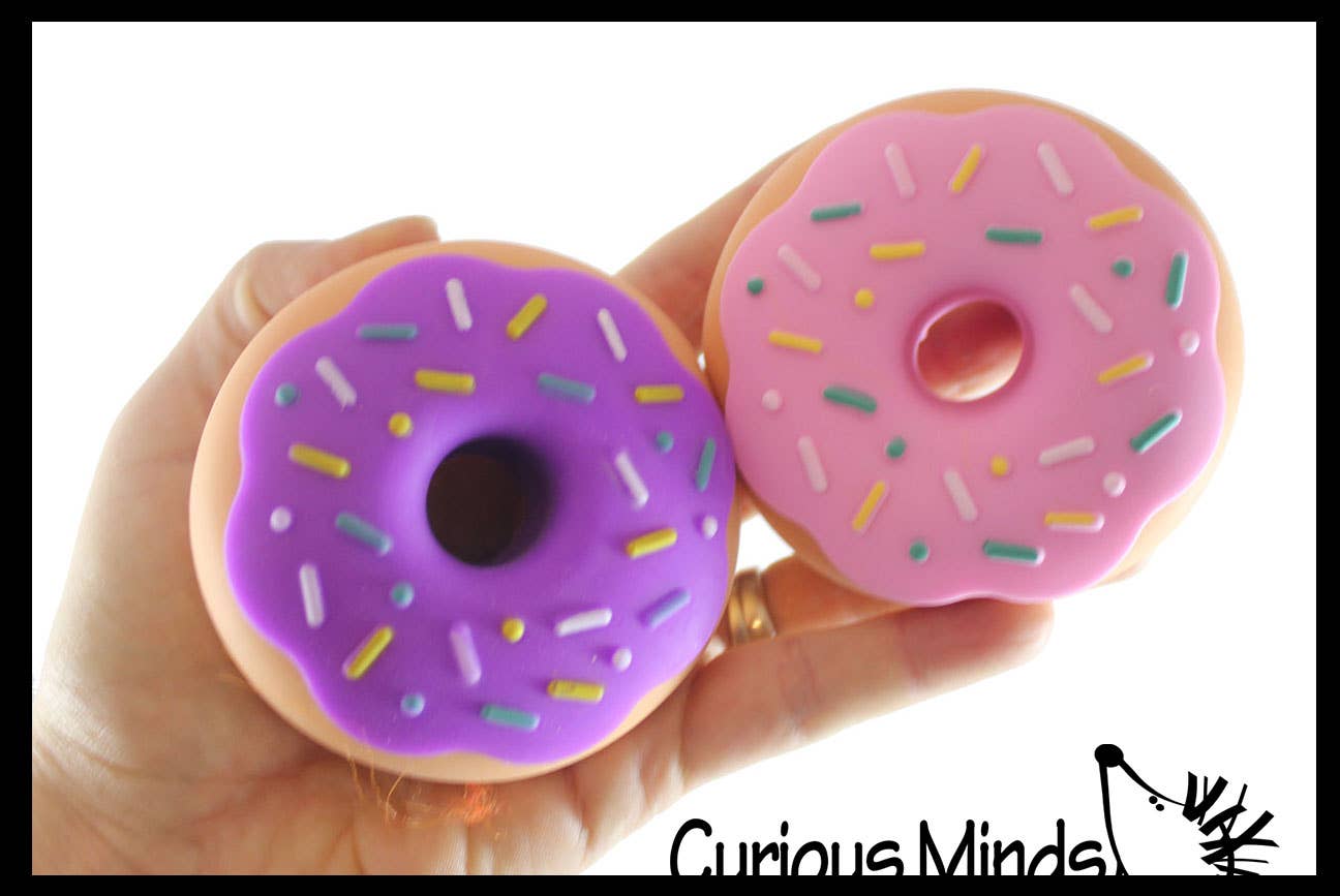 1 Cute Donut Doughnut Soft Doh Filled Stretch Ball with Remo