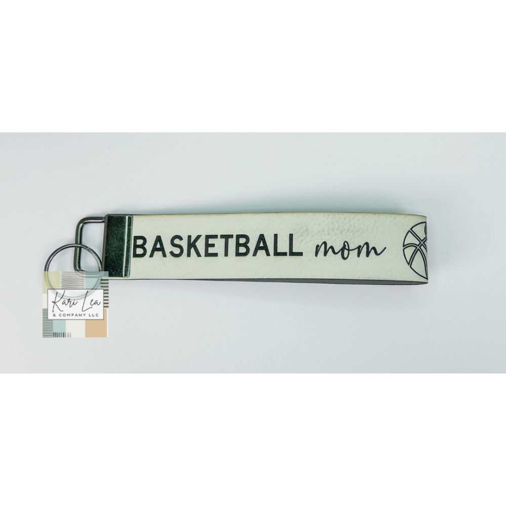 Leather Wristlet - Basketball Mom (White)|8376
