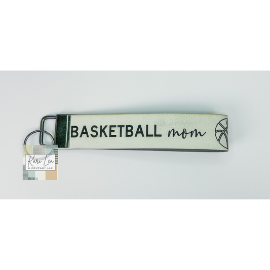 Leather Wristlet - Basketball Mom (White)|8376