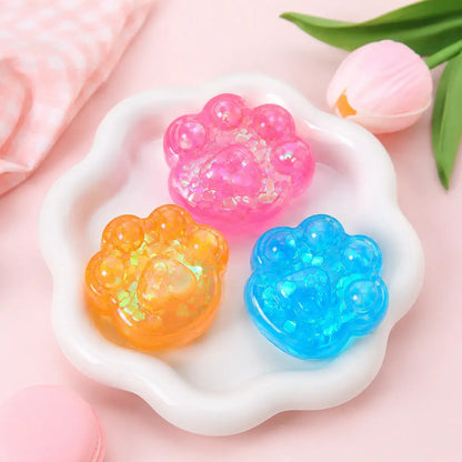 Glitter Cat Paw Slow Rising Squishy Stress Relief Toy