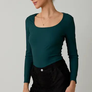 Green Long Sleeve Bodysuit