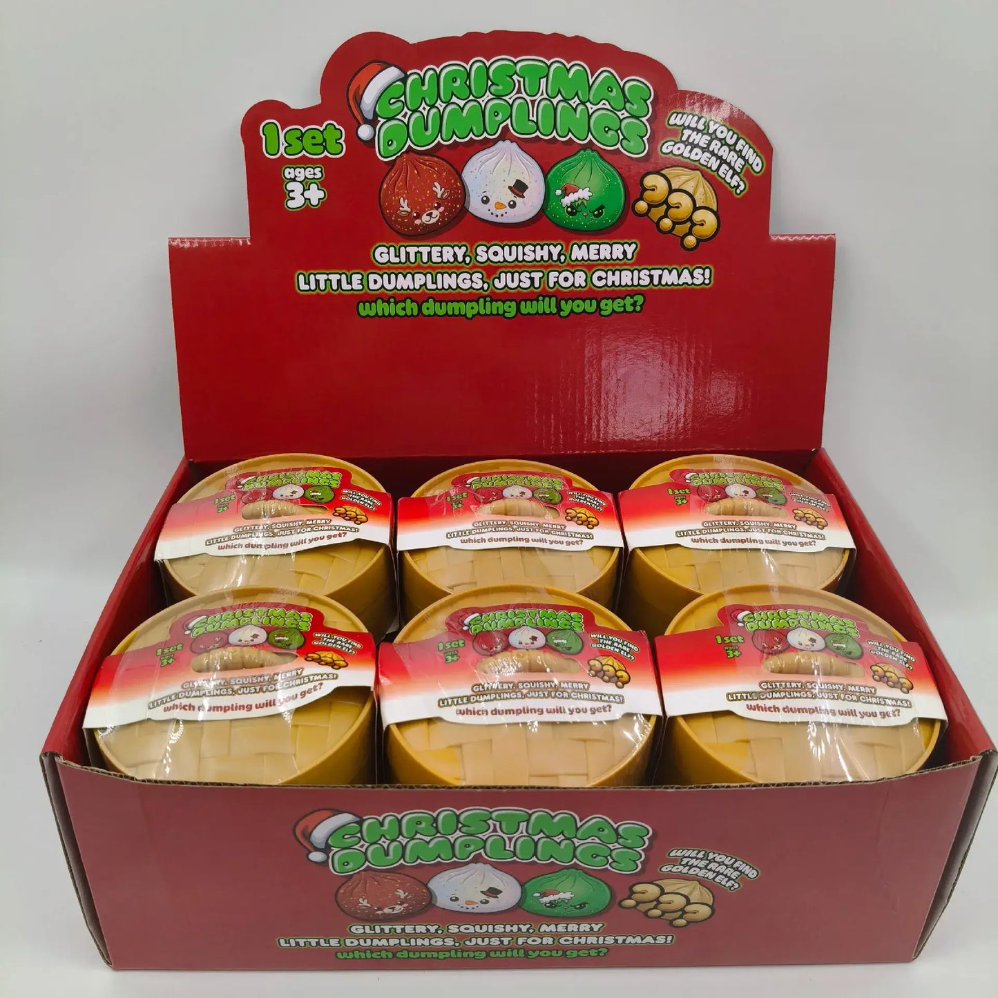 Christmas Glitter Pop-Bead Dumpling Squishy Mystery Toy