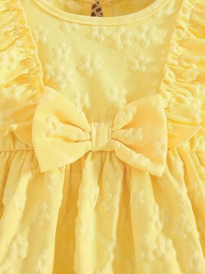 Big Bow Summer Dress - Yellow|5538