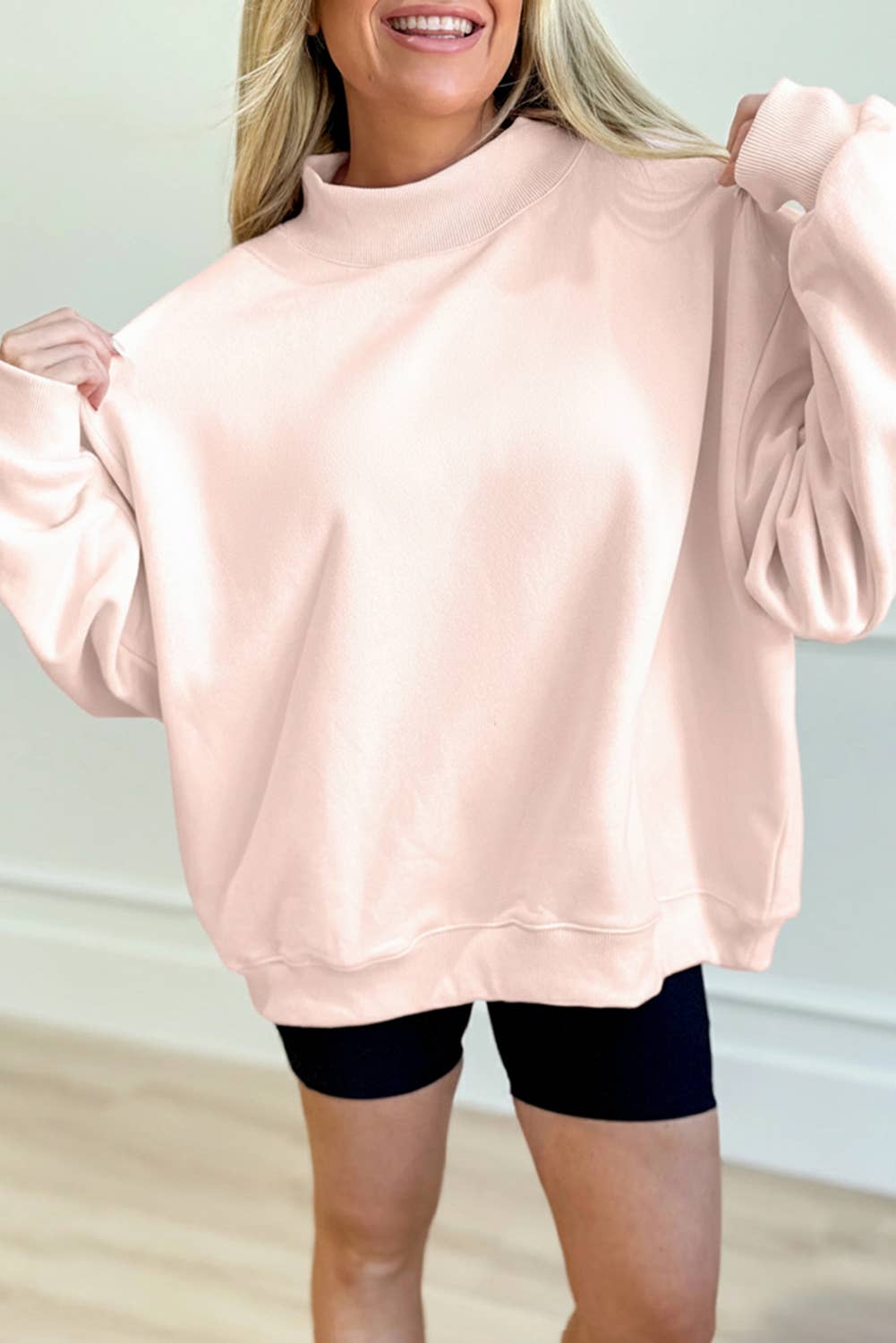 66 Plus Size Blessed Embroidered Mock Neck Sweatshirt (S-4X)