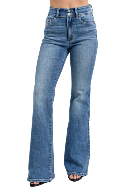 Judy Blue HW 2 Button Flare 82630|6347