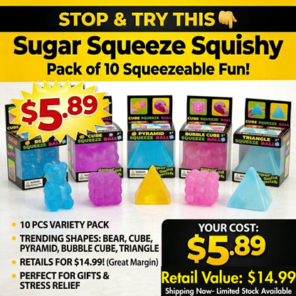 Sugar Squeeze Squishy – Pyramid Stress Ball