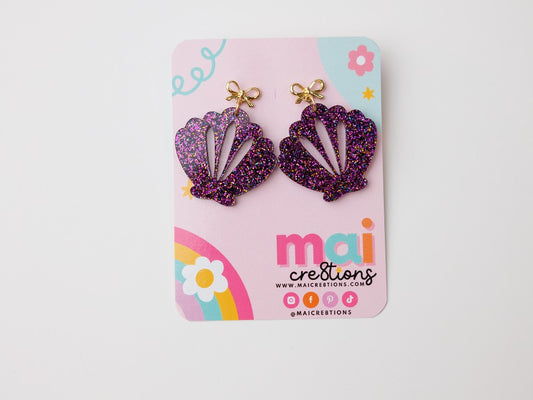 Seashell bow earrings|6555