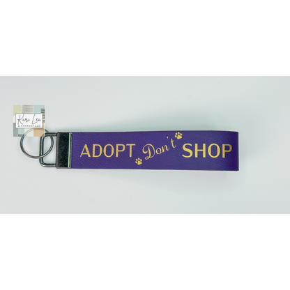 Leather Wristlet - Adopt (Purple)|8334