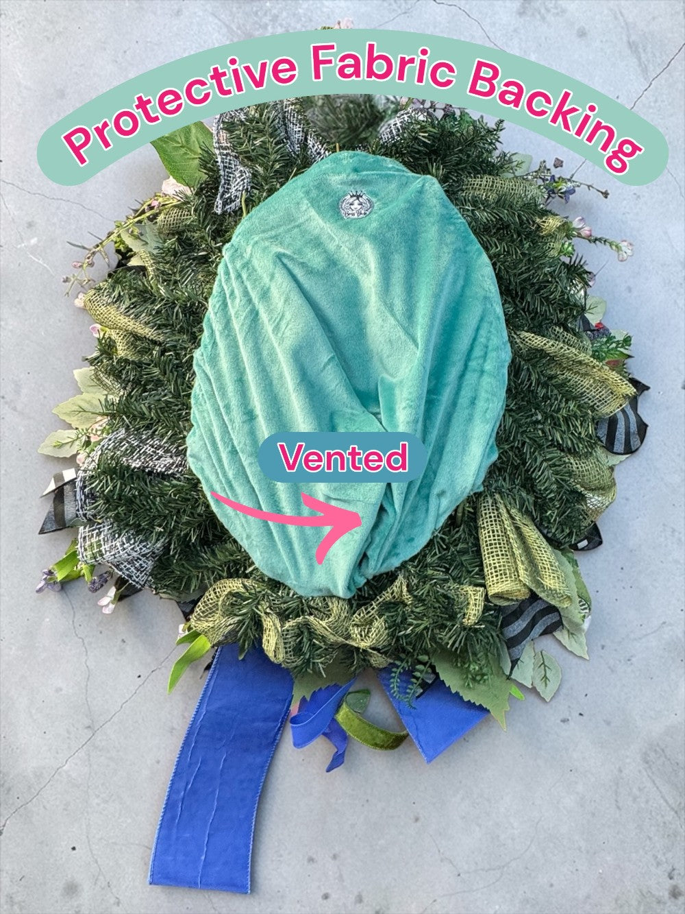 DLX TOP HAT BUNNY FLORAL WREATH|8970