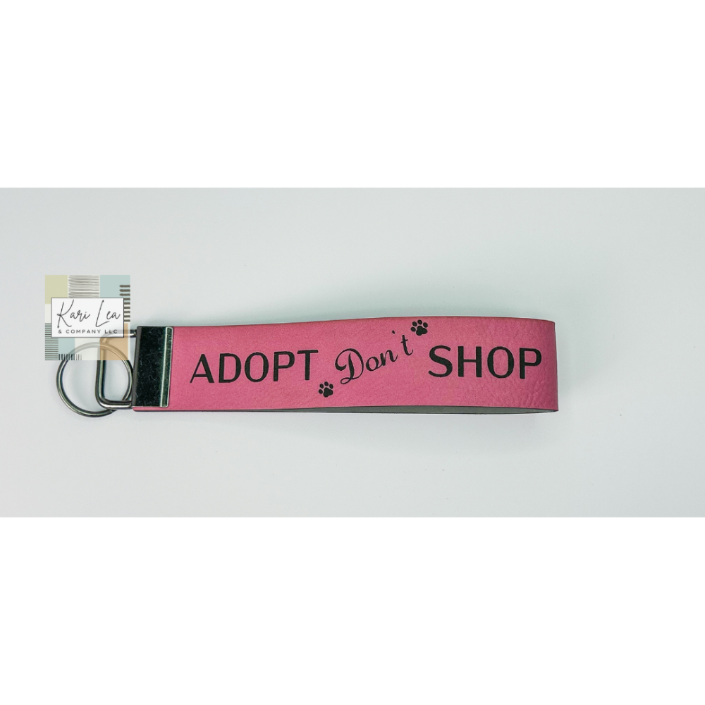Leather Wristlet - Adopt (Pink)|8309