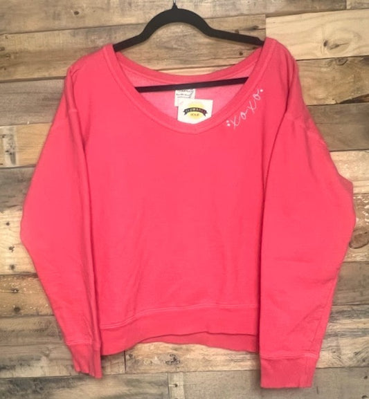 Hot Pink XOXO V-Neck Collar|8629