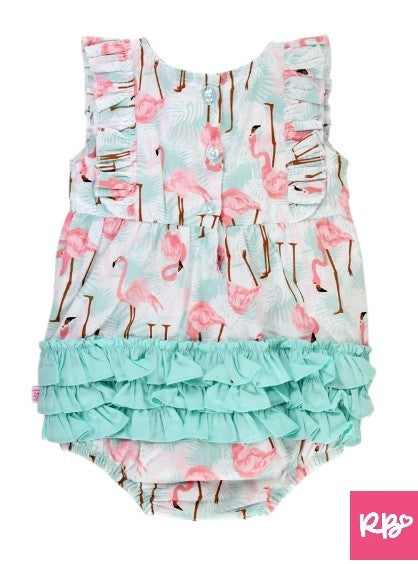 RB Flamingo Classic Ruffle Bubble Romper|5973