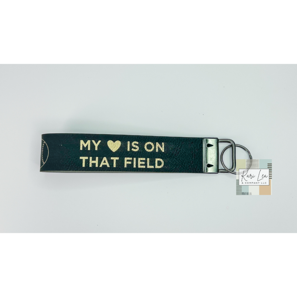 Leather Wristlet - Softball Mom (Black/Gold)|8443