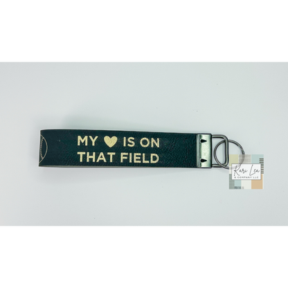 Leather Wristlet - Softball Mom (Black/Gold)|8443