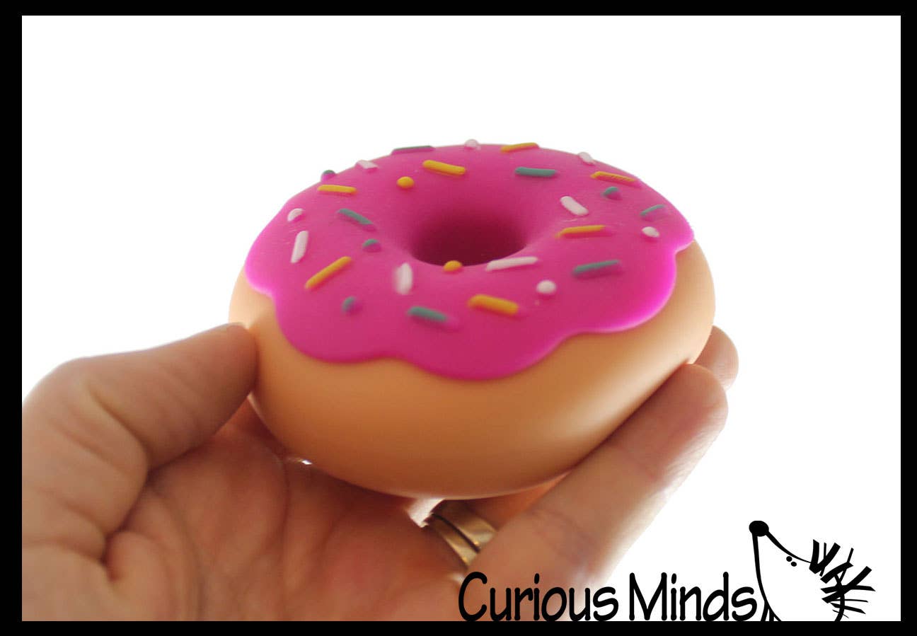 1 Cute Donut Doughnut Soft Doh Filled Stretch Ball with Remo