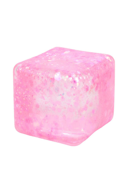 Shimmery Glitter Cube Putty Filled Squishy - 12 Pcs